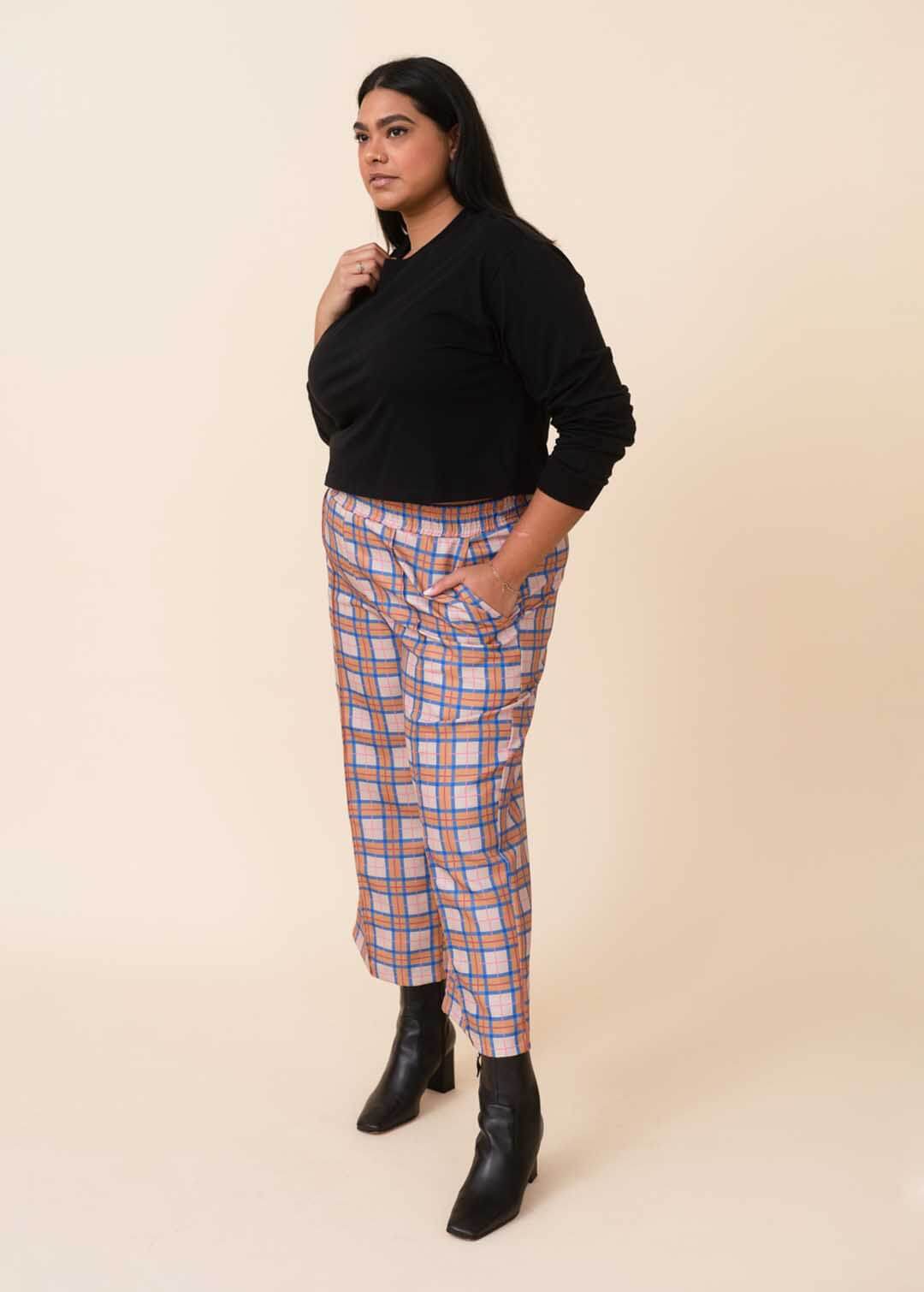 Plus size hot sale plaid pants